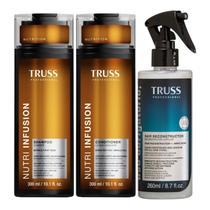 Kit Truss Nutri Infusion - Shampoo 300ml + Condicionador 300ml + Uso Obrigatório Spray 260ml Kit Truss Nutri Infusion - Shampoo 300ml + Condicionador 300ml + Uso Obrigatório Spray 260ml