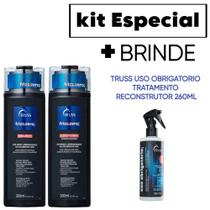 Kit truss shampoo condicionador frizz zero e uso obrigatorio