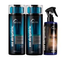 Kit truss shampoo + condicionador uso obrigatorio + leave-in blond