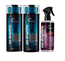Kit truss shampoo + condicionador uso obrigatorio + leave-in plus+