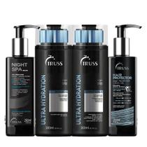 Kit TRUSS Ultra Hydration Night Spa Hair Protector Quarteto (4 Produtos)
