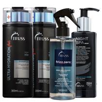 Kit Truss Ultra Hydration Plus - Shampoo 300ml + Condicionador 300ml + Frizz Zero 260ml + Night Spa 250ml
