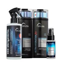 Kit Truss Ultra Hydration Plus - Shampoo 300ml + Condicionador 300ml + Uso Obrigatório Spray 260ml + Uso Obrigatório Óleo 30ml