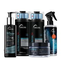 Kit Truss Ultra Hydration Plus - Shampoo 300ml + Condicionador 300ml + Uso Spray 260ml + Hair Protector 250ml + Máscara Specific 180g Kit Truss Ultra Hydration Plus - Shampoo 300ml + Condicionador 300ml + Uso Spray 260ml + Hair Protector 250ml + Máscara Specific 180g