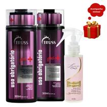 Kit Truss Uso Obrigatório Plus + Shampoo + Condicionador 300ml + Finalizador Obrigatório Lourre 120ml