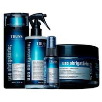 Kit Truss Uso Obrigatório - Shampoo 300ml + Condicionador 300ml + Máscara 180g + Finalizador 260ml + Óleo 30ml