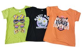 KIT Tshirt 3 baby look estampada tamanho unico sortidas BM