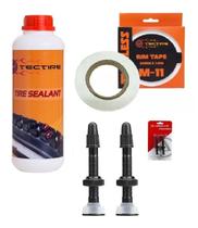 Kit Tubeless 29 Bike Líquido Selante Tectire + Válvulas + Fita 25mm