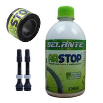 Kit Tubeless Arstop Selante 500ml + Válvulas+ Fita Ciclismo