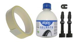 Kit Tubeless Selante 300ml + Fita Aro 22 Mm + Par Válvula