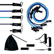 Kit Tubing Elástico 11 Itens - Treinamento Funcional Pilates Azul - Fact