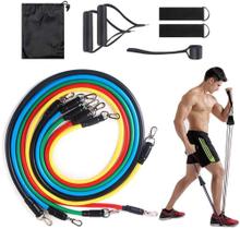 Kit Tubing Elástico 11 Itens Treinamento Funcional Pilates