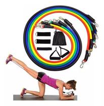 Kit Tubing Elástico 11 Itens Treinamento Funcional Pilates