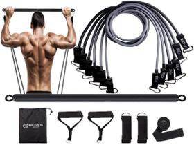 Kit Tubing Extreme Pro 95Kg Com Barra De Exercício Bravus