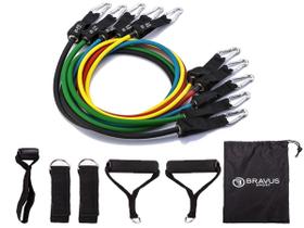 Kit Tubing Premium 11 pç Elásticos Extensores Bravus Sport Kit Tubing Premium 11 pç Elásticos Extensores Bravus Sport