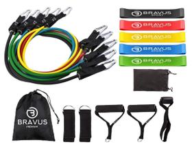 Kit Tubing Premium 11 Peças Elásticos Extensores + 5 Mini