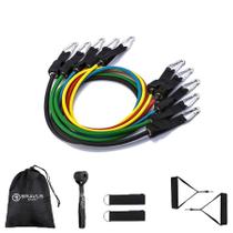 Kit Tubing Premium 11 Peças Elásticos Extensores Bravus Sport