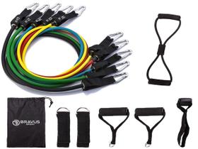 Kit Tubing Premium 12 Peças Elástico Extensor Bravus Sport