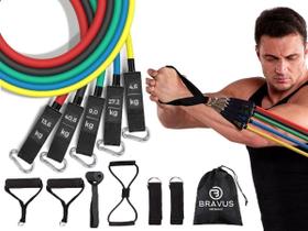 Kit Tubing Premium Extreme Elástico Extensor Carga Máxima 12 Kit Tubing Premium Extreme Elástico Extensor Carga Máxima 12