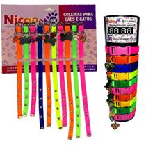 Kit Tubo E Cartela De Coleiras Neon Para Cães - 20 Coleiras