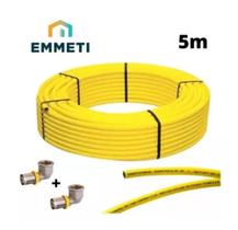 Kit Tubo Pex Multicamada 16mm Amarelo Emmeti + Conexões 5m