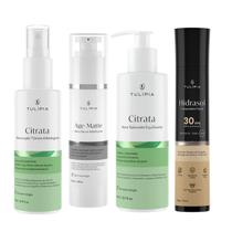 Kit Tulipia Peles Oleosas - Loção, Sabonete, Sérum, Protetor