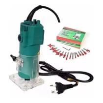 Kit Tupia Laminadora 6mm 650w + Jogo De Fresas Tupia Com 15 Peças 220