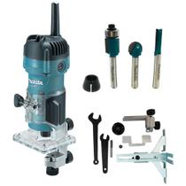 Kit Tupia Manual 6mm 530 Watts M3700B Makita e 3 Fresas D-16461 e Pinça 1/4 Pol