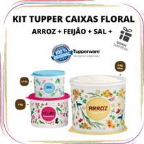 Kit Tupperware Caixa de Mantimentos Floral