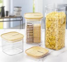 Kit Tupperware em Vidro Modular Bambu