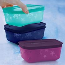 Kit Tupperware Freezer Line 450mL 3 Peças- Cores Diversas Kit Tupperware Freezer Line 450mL 3 Peças- Cores Diversas