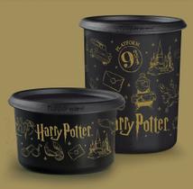 Kit Tupperware Harry Potter Preto e Dourado 2 peças Kit Tupperware Harry Potter Preto e Dourado 2 peças