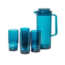 Kit Tupperware Jarra 2 Litros e 4 Copos Premier Turmalina