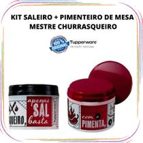 Kit Tupperware Porta Tempero Mesa Saleiro e Pimenteiro
