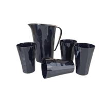 Kit Tupperware Prisma Jarra de Suco com 4 copos Onix Policarbonato