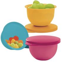 Kit Tupperware Tigela Murano 200ml 3 peças Cores Aleatória