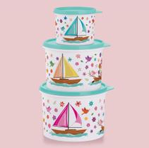 Kit Tupperware Tupper Caixas Mar de Flores 3 peças
