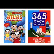 Kit: Turma Da Mônica - Atlas - Conhecendo O Mundo e 365 Caça-palavras - Cidades do Brasil