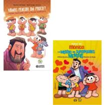 Kit: Turma Da Mônica E O Mistério Dos Superpoderes Mentais + Vamos Pensar Um Pouco: Lições Ilustradas Turma da Monica - Kit de Livros