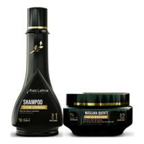 Kit Tutano Shampoo sem sal hidratante + Máscara quente reconstrução Raiz Latina 250ML ressecados profissional