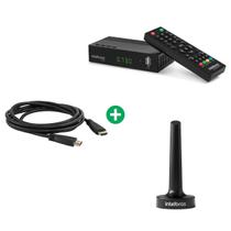 Kit TV Conversor Digital de TV CD 730 + Antena de TV Interna UHF/HDTV AI 2025 + Cabo HDMI 2.0 de 2,5m - Intelbras