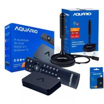 Kit TV Digital Completo Aquário DTV9000 Full HD Antena Interna Booster HDMI, USB Gravador