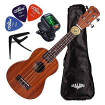 Kit Ukulele Acústico Soprano Cordas Aquila 21s Malibu