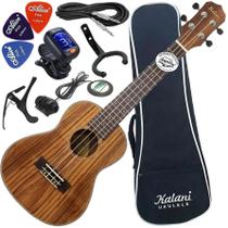 Kit Ukulele Concerto Elétrico Kalani Kal330 Ck Kayke Koa