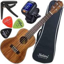 Kit Ukulele Concerto Kalani Kal330ck Koa Cordas Aquila + Bag