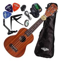 Kit Ukulele Eletroacústico Soprano Cordas Aquila 21s Malibu