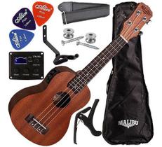 Kit Ukulele Eletroacústico Soprano Malibu 21se C/ Acessórios