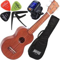 Kit Ukulele Mahalo Soprano Acústico Natural Aquila Rainbow