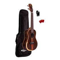 Kit ukulele malibu concert 23esc ebano tobaco com bag afinador e palhetas