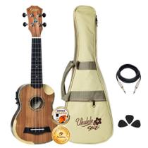 Kit Ukulele Seizi Bora-Bora Crush Soprano Elétrico Completo